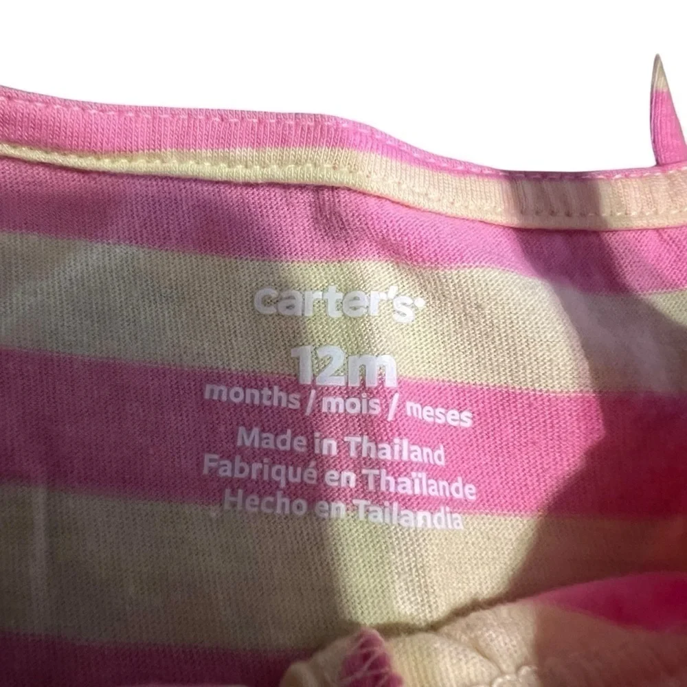 Carters pink yellow stripe tank top 12 months